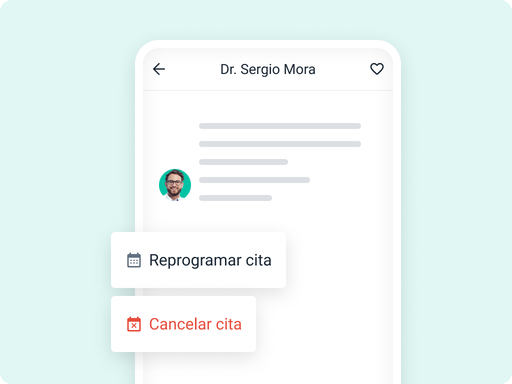 Autonomía para cancelar o reprogramar su consulta